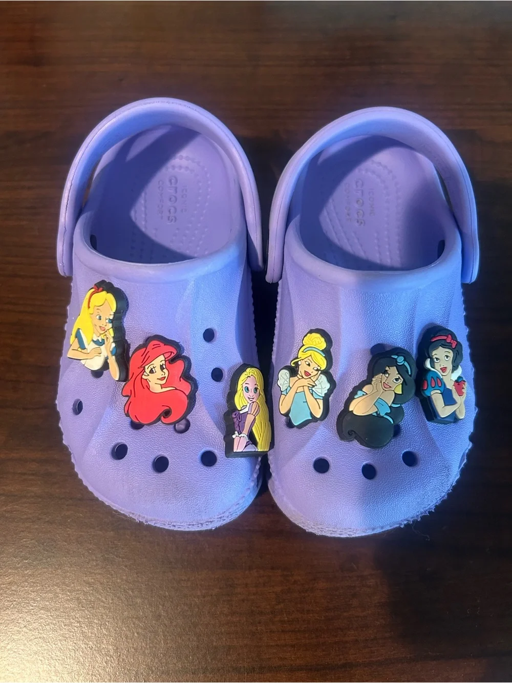 CROCS Kids Lavender Classic Clog with Disney Princess Jibbitz